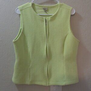 L.L. Bean Women’s Medium Fleece Vest Light Green Full Zip Outdoor